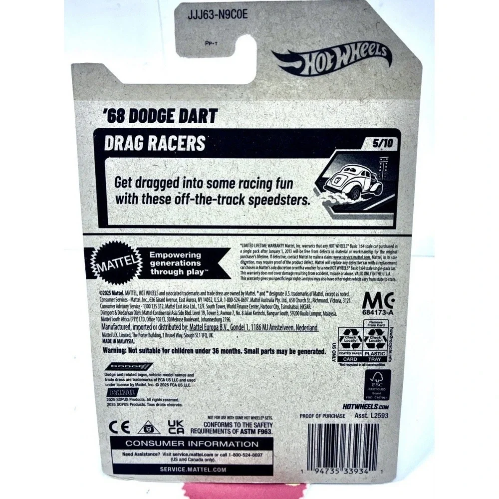 Brand New 2026 Hot‎ Wheels '68 Dodge Dart-DRAG RACERS